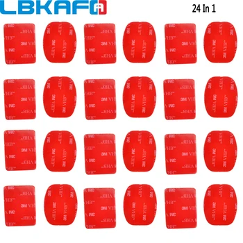 LBKAFA 12/24pcs VHB ชนิดหนึ่ยวหยิบสติ๊กเกอร์แฟลตสองด้านข้างชนิดหนึ่งเทปหมวกกันน็อกเมานท์สำหรับ Gopro ฮีโร่ 1211109 DJI OSMO การกระทำ 43