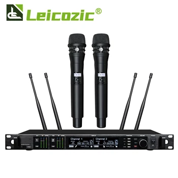 Leicozic AD4D KSM8500/600/900Mhz ดิจิตอลเครือข่ายไร้สายไมโครโฟนมืออาชีพทั้งคู่ช่องผู้รับ Diversity เวที Mircrofone 150M