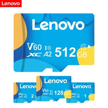 Lenovo ความทรงจำการ์ด 32GB 64GB 128GB 2TB V60 A1 U3 Class10 มินิ TF บัตร U1 SD การ์ดสำหรับโทรศัพท์มือถือรรถอุปกรณ์เครื่องคอมพิวเตอร์โดรน