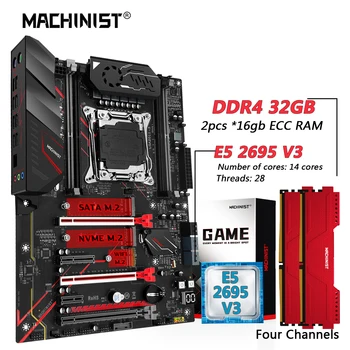 MACHINIST X99 Motherboard คอมโบ LGA 2011-3 Xeon คิท E52695 V3 นหน่วยประมวลผล DDR432GB แพ 2133MHz ความทรงจำ NVME เอ็ม 2 สี่ช่อง MR9A มืออาชีพ