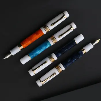 MAJOHN M400 พุปากกา#6 นเสี่ยง EF/F Nib กับ Converter Resin เขียปากกาหมึกออฟฟิศอุปกรณ์การเรียนคุณภาพสูงปากกาของขวัญ