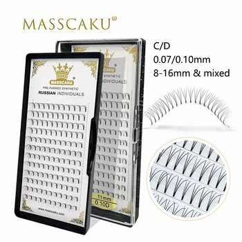 MASSCAKU คมจำกัดห้าม premade ระดับเสียแฟนคลับจลงมือกับ 8-15mm&ผสมสุดยอดความยาวอ่อนสบาย faux มิ eyelashes ระดับเสียง lashes