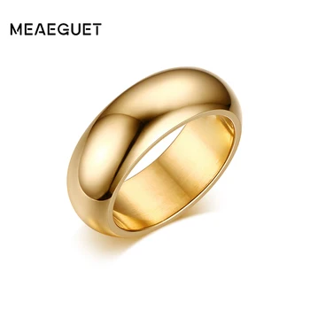 Meaeguet 7mm กว้างคลาสสิคแหวนแต่งงานสำหรับผู้หญิงคนรอบๆ Stainless เหล็ก Bijoux งานหมั้น Wholesale เครื่องประดับงานแต่งงานอ้าง