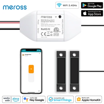 Meross HomeKit ฉลาด WiFi ประตูโรงรถเปิ WiFi ตรวจจับ Controller การควบคุมระยะไกลสนับสนุนอเล็กซาผู้ช่วยของกูเกิ้ล SmartThings