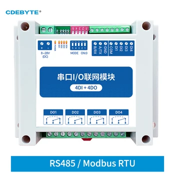 ModBus RTU ต่อเนื่องบ io ศูนย์ควบคุม kde ในโมดูล RS485 ส่วนติดต่อ 4DI+4DO 4 แสดงผลดิจิตอลล็อกการติดตั้ง 8~28VDC CDEBYTE MA01-AXCX4040