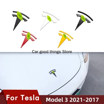Model3 หน้า/ถนสัญญลักษณ์ด้านหลังสัญญลักษณ์หยิบสติ๊กเกอร์สำหรับ Tesla รุ่น 32021 เครื่องประดับคาร์บอนไฟเบอ Tesla รุ่นของพวก 2022 นางแบบสาม