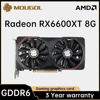 MOUGOL AMD Radeon RX 6600XT กราฟิกการ์ด 8G GDDR6 วิดีโอความทรงจำ 128 บิ PCIE4.0*8 DP ในเกมวิดีโอบัตรเต็มไปด้วใหม่ของพื้นที่ทำงานตัวประมวลผลกราฟิก