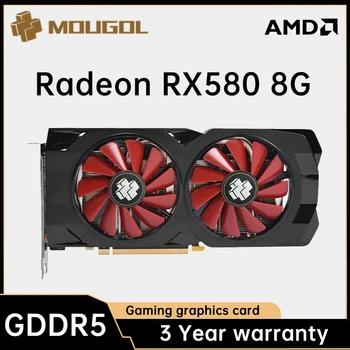 MOUGOL เต็มไปด้วใหม่ AMD Radeon RX5808G กราฟิกการ์ด GDDR5 ความทรงจำวิดีโอเกมแบบไพ่ PCIE3.0x16 HDMI DP*3 สำหรับพื้นที่ทำงานคอมพิวเตอร์