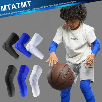 MTATMT 1Pcs กีฬาข้อศอกชุดสำหรับเด็กวัยรุ่น Honeycomb เข่าการบีบข้อมูลเสื้อสำหรับบาสเก็ตบอลฟุตบอลงขันวอลเล่ย์บอล,Cycling