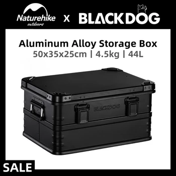 Naturehike-BLACKDOG สุนัขไม่มีสัญญาณกันขโมยและ 44L อลูมิเนียม Alloy ห้องเก็บของกล่อง Sundries ขนาดใหญ่ห้องเก็บของกล่องตั้งแคมป์เครื่องประดับห้องเก็บของฤดูใบไม้ผลินจัดการ