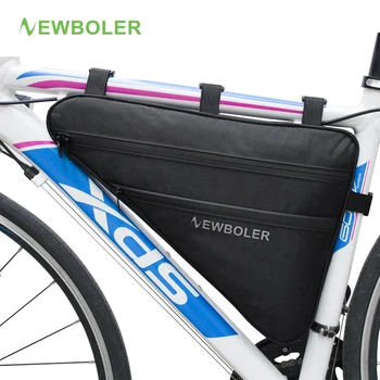 NEWBOLER ใหญ่จักรยานสามเหลี่ยมกระเป๋าจักรยานกรอบหน้าสอดท่อระเป๋า Waterproof Cycling กระเป๋า Pannier Ebike เครื่องมือกระเป๋าเครื่องประดับ