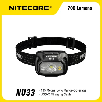 NITECORE NU33 Headlamp ตัวหลักของผิวขาวนำ 700Lumens พอร์ต USB-C Name สร้าง 2000mAh แบตเตอรี่สำหรับคืนวิ่งหนี