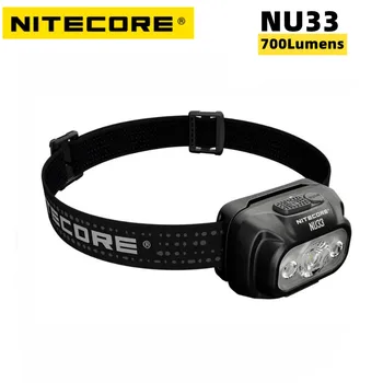 NITECORE NU33 สูง CRI นำแสงสว่างทริปเปิ้ลส่งออกพอร์ต USB-C Name Headlamp 700Lumens นอะลูมิเนียมวัตถุดิบบนโลหะ Headlight ตะเกียงเนี่ย