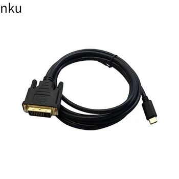 Nku พอร์ต USB C 1080P สูงความ Thunderbolt 3 ประเภท-C ต้องแบ็คเอนต์เอกสาร dvi 24+1 อะแดปเตอร์เคเบิลทีวีของ Converter สำหรับ Macbook พิวเตอร์แล็ปท็อปติดตาม Projector