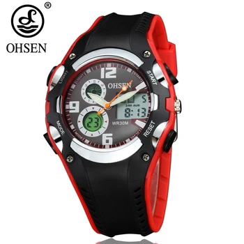 OHSEN แฟชั่นเด็กนาฬิกาดิจิตอลทำให้แบบเข็มนาฬิกาพวกผู้หญิงควอทซ์ Wriwatch เด็กกีฬา Wristwatch สัญญาณเตือนอิเลคทรอนิคนาฬิกา