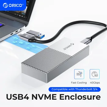 ORICO USB4 NVMe SSD Enclosure 40Gbps PCIe3.0x4 อลูมินั่มเอ็ม 2 SSD คดีได้พูดถึงประเด็นสำคัญกับ Thunderbolt 34 USB3.2 พอร์ต USB 3.13.0 ประเภท-C