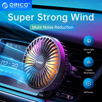 ORICO รถออกอากาศช่องระบายพอร์ต USB แฟนคลับหน้าร้อนทางใจเย็นมินิพอร์ต USB นแฟน 360 ระดับการหมุนรอบปรับค่ามุมมอ 3 ความเร็วลมแรงทางใจเย็นสำหรับรถ