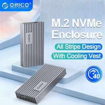 ORICO อลูมินั่ม ssd nvme เอ็ม 2 Enclosure 40Gbps PCIe ประเภทซีเอ็ม 2 SSD คดี NVMe M ญแจสำคัญของแข็งของรัฐขับรถคนสนับสนุ UASP คดีสำหรับพิวเตอร์