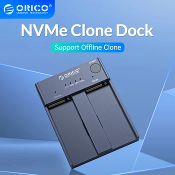 ORICO แบบดูอัลเบย์เอ็ม 2 NVME SSD Enclosure ออฟไลน์โคลนพอร์ต USB C 3.1 Gen210Gbps สำหรับเอ็มกุญแจ&M/B ญแจ NVME PCIe SSD ยากขับรถอ่าน