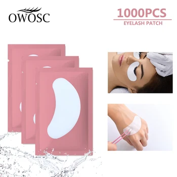 OWOSC 1000PCS Wholesale Hydrogel เจลวงตาสำหรับแก้ไขข้อ Eyelash ส่วนขยาย Eyepads Eyelash ปะการแต่งหน้าอิสระส่งด้านคุณภาพ
