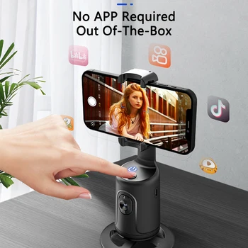 P01 ใหม่ฉลาด AI หน้าการยอม 360 Mobilephone Gimbal\n smartphone อยู่ตัวจับเวลาวัตถุต่อต้านจับโทรศัพท์ยืนบั