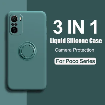 Poco F3 F 3 PocoF3 มืออาชีพคดีของเหลวซิลิโคนแหวนบัมัดห่อของกล้องผู้ปกป้องคดีสำหรับ Xiaomi Poco F3 PocoF3 F 3 มืออาชีพ