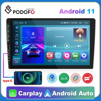 Podofo Android อน 11 โมยรถวิทยุ Carplay Autoradio 32G 2 Din 9