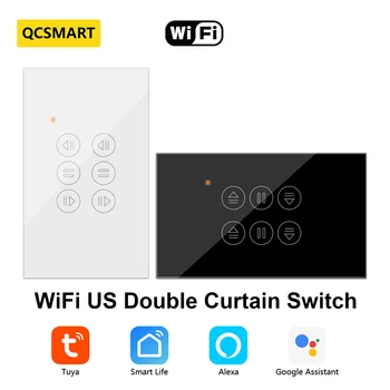 QCSMART WiFi สองปิดม่านพวกเราเปลี่ยน Tuya ฉลาดชีวิตการควบคุมระยะไกลข้างหลังเติบชัตเตอร์โดยมีหน่วยเป็นเปอร์เซ็นต์ของตัวจับเวลาของกูเกิ้ลกลับบ้านอเล็กซ่า