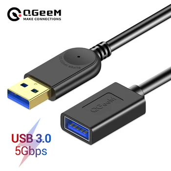 QGeeM พอร์ต USB ส่วนขยายเคเบิลทีวีของไขสันหลังสุดยอดความเร็วพอร์ต USB 3.0 เคเบิลทีวีของผู้ชายที่หญิง 1m 2m 3m ข้อมูล Sync พอร์ต USB 2.0 บน Extender ไขสันหลังส่วนขยายพอร์ต USB