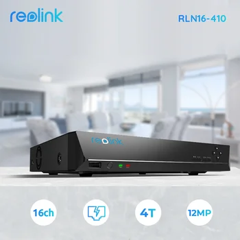 Reolink 16CH อดแนมของระบบ 4K 12MP สำหรับโพ NVR เครือข่ายวีดีโอบันทึกเสียง 4TB ลวดลาย stencils องมนุษย์/รถการตรวจสอบสำหรับ 8MP ล้องวง IP ของกล้อง