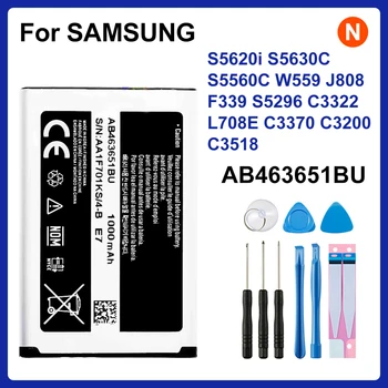 SAMSUNG Orginal AB463651BU แบตเตอรี่สำหรับ Samsung S5620i S5630C S5560C W559 J808 F339 S5296 C3322 L708E C3370 C3200 C3518 แบตเตอรี่