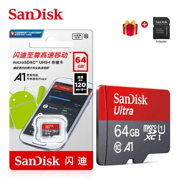 Sandisk A1 เรียน 10 มินิ SD การ์ด 64GB ความจำแฟลชการ์ด 64GB โคร SD TF บัตร 64GB cartão เดอ memória ขับรถบันทึกเสียงของกล้อง
