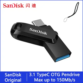 SanDisk พอร์ต USB แฟลชไดร์ฟ OTG พอร์ต USB 3.1 ประเภท-C 32GB 64GB 256GB 512GB Pendrive 128GB ปากกาขับรถ 256GB สำหรับโทรศัพท์ขแผ่นจารึกนั่นฉลองชนแก้วหน่อ SDDDC3