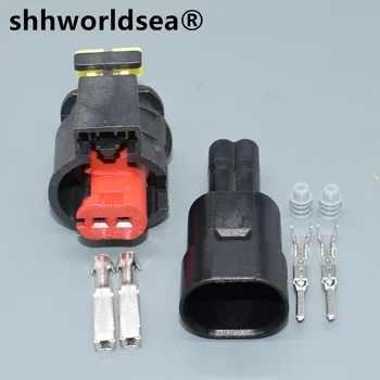 shhworldsea 1.5 อืม 2 ปักหญิง waterproof ตัวตรวจจับ plugs อัตโนมัติสายเครื่องควบคุม connectors 284556-1