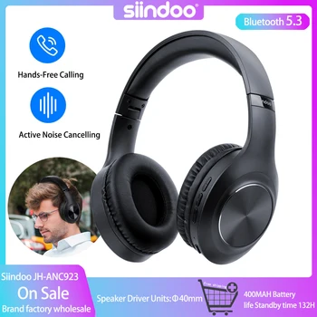 Siindoo JH-ANC923 ที่ทำงานอยู่เสียงเรื่องยกเลิเครือข่ายไร้สาย Headset Foldable มาหูบลูทูธใส่หูฟังอยู่กับหยิบไมค์ออก HiFi เสียงสเตริโอ(stereo)ลึกแบส