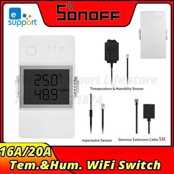 SONOFF TH16 อัพเกรด Wifi เปลี่ยน 16A/20A อุณหภูมินชุ่มชื่นอยติดตามสลับกับ DS18B20/RL560/MS01 ฉลาดกลับบ้าน SONOFF องพวกแวดวงไฮโซ