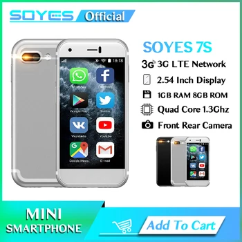 SOYES 7S มินิ Android ฉลาดโทรศัพท์ 1GB แพ 8GB ROM 2.54 นิ้วล้องที่มีความคมชัดสูงนะหน้าจอเริ่มต้ลึ 5.0 MP กล้องแบบดูอัล SIM Ultra บางโทรศัพท์เคลื่อนที่