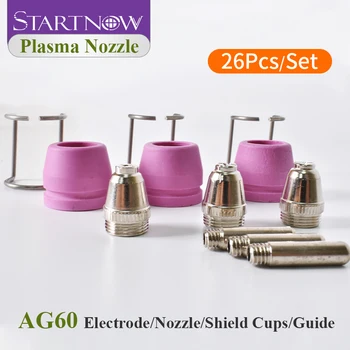 Startnow AG6026pcs Nozzle Electrode อโล่ป้องถ้วยพลาสมาคิทกับนักบินนำทาง WSD60 SG55 แอพเพล็ตของพลาสมา name ตัด Consumables