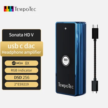 TempoTec โซนาตาล้องที่มีความคมชัดสูงนะวีพอร์ต USB DAC Dongle หูฟังเครื่องขยายเสียงประเภท C ที่ 3.5 อืม MQA TIDAL คู่ ES9219 DSD256 สำหรับ Android&MacOS&ชนะ