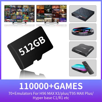 TF เกมบัตรสร้างใน 110000+เกมกับ 70+Emulators สำหรับ PSP/PS1/NDS/N64/ดีซี/พวกเอสเอส/MAME S905X3 ใช้สำหรับ H96 แม็กซ์ X3/อีกอย่าง/T95 แม็กซ์อีกอย่าง