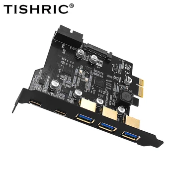 TISHRIC พิมพ์ C USB3.2 Gen11X 2Type C 3USB3 PCIE ที่ 7 พอร์ต USB 3.0 àšà™àà