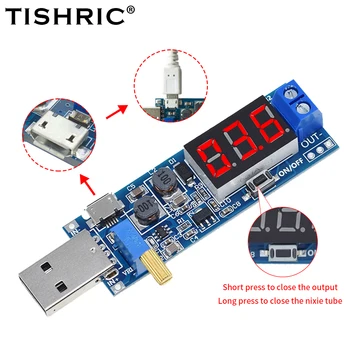 TISHRIC เพิ่มเหรีย Converter พอร์ต USB ก้าวขึ้น/ลงพอร์ต USB วอชิงตั 5V ต้อง 3.3 วี/12V พอร์ต USB เพิ่มพลังงานป้อมอดูล Adjustable ออกไปวอชิงตั 1.2 V-24V