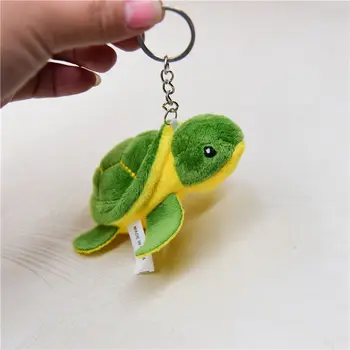 Tortoise จี้ห้อยคอที่เก็บกุญแจที่น่ารักสัตว์ตัวการ์ตูนปักทะเลเต่ายัดอ่อนนุ่มน่ากอของเล่น Keyring รถกระเป๋าเครื่องประดับลูกของเล่นของขวัญ