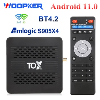TOX3 Android 11.0 ฉลาดกล่องออกทีวี Amlogic S905X4 Wifi 1000M 4K เครื่องมือเล่นสื่อสนับสนุน Dolby Atmos เสียง TOX3 ย่อแค่ออกทีวีกล่อง TOX1 อัพเกรด