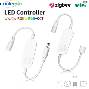 Tuya Zigbee Wifi นำ Controller สำหรับวอชิงตั 5V 12V 24V โสดสี CCT RGB ให้ถอดเสื้อผ้า Dimmer แอ๊ปของกูเกิ้ลอเล็กซานผู้ช่วยควบคุมเสียง