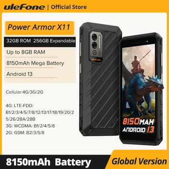 Ulefone พลังเกราะ X11 Rugged โทรศัพท์ 8150 mAh 8GB แพ 32GB ROM Waterproof\n smartphone NFC 2.4 G/5G WiFi เคลื่อนที่โทรศัพท์ทั่วไป