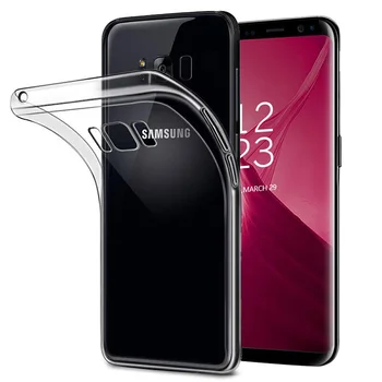 Ultrathin ซิลิโคนความโปร่งแสง TPU โทรศัพท์คดีสำหรับ Samsung กาแล็กซี่ S8/S8 อีกอย่าง S8Plus ลังปกปิดกล้องปกป้อง SamsungS8Plus