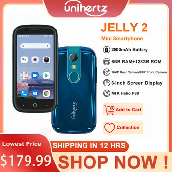 Unihertz นแฟ 2 เล็กๆ\n smartphone Helio P60 Octa ลึ Android 116GB 128GB 16MP โทรศัพท์ข 2000mAh แบตเตอรี่ทั้งคู่ SIM โทรศัพท์เคลื่อนที่