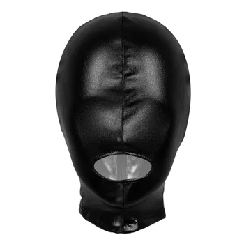 Unisex Mens หรือผู้หญิงมุนประกายเหล็เปิดปากหลุม Headgear เต็มหน้ากากหน้าเสื้อฮู้ดชุดทนใส่หน้ากาก Cosplay Clubwear