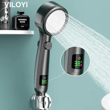 VILOYI อุณหภูมิแสดงอาบน้ำหัว 4 โหมดวามดันสูงน้ำช่วย Handheld ห้องน้ำอาบน้ำ Nozzle ใหญ่ฝ Showerhead